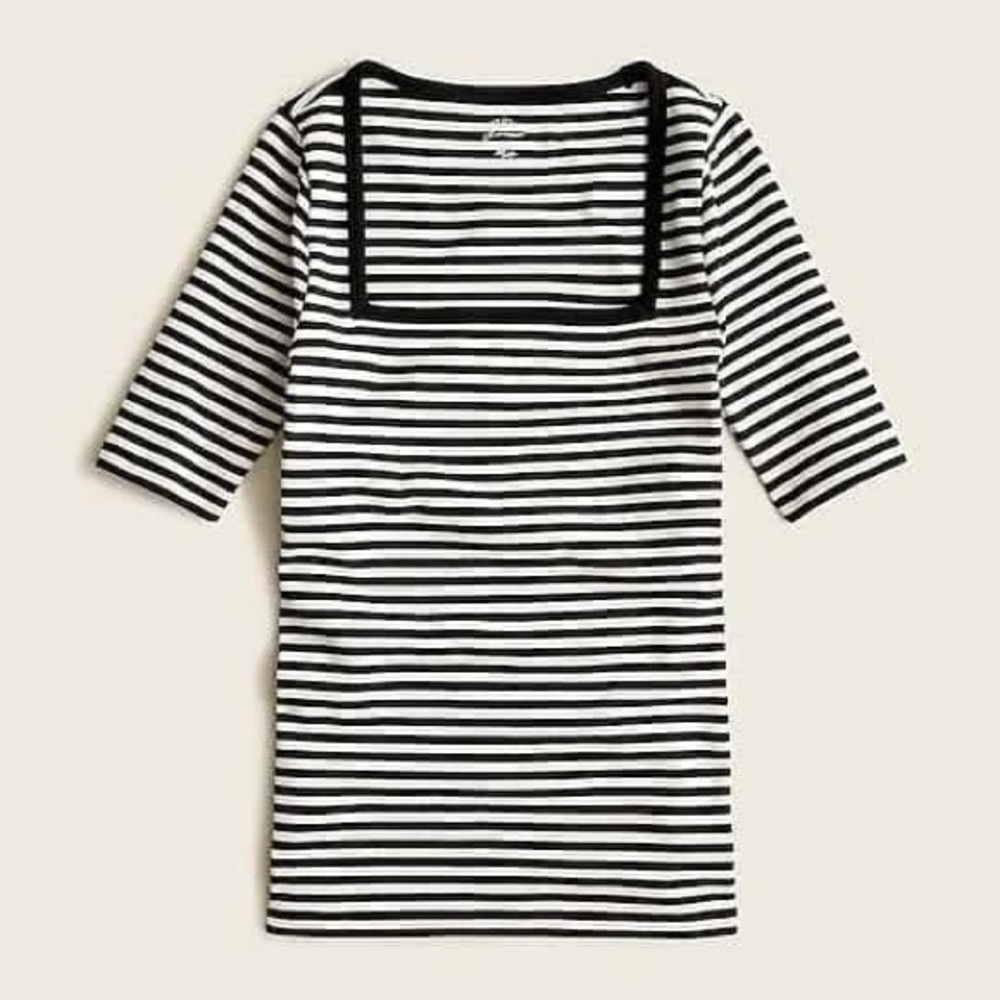 J. Crew Striped Square Neck Top